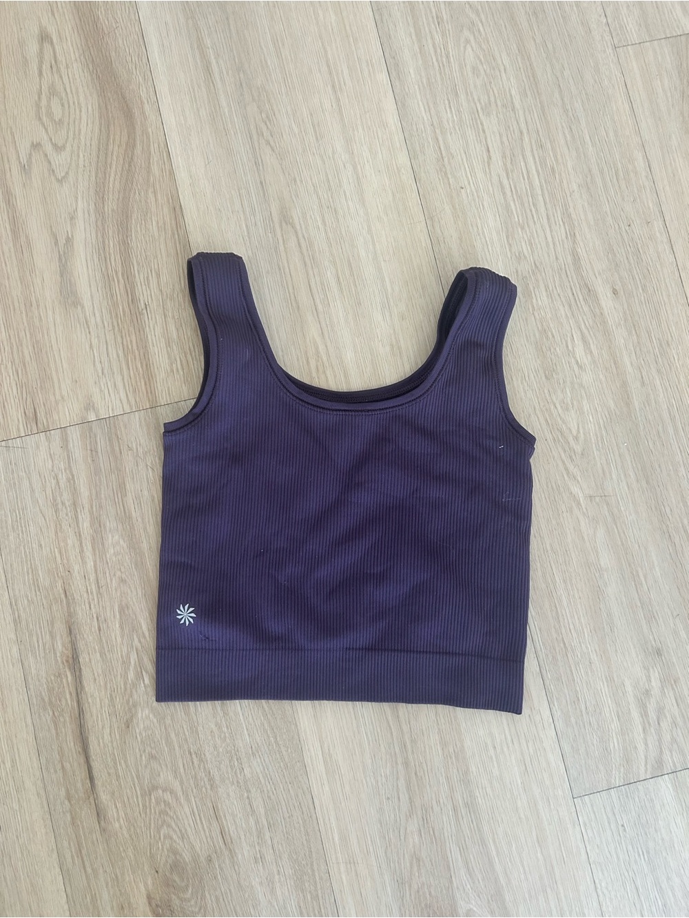 Athleta Ribbed Crop Tank Top - Plum